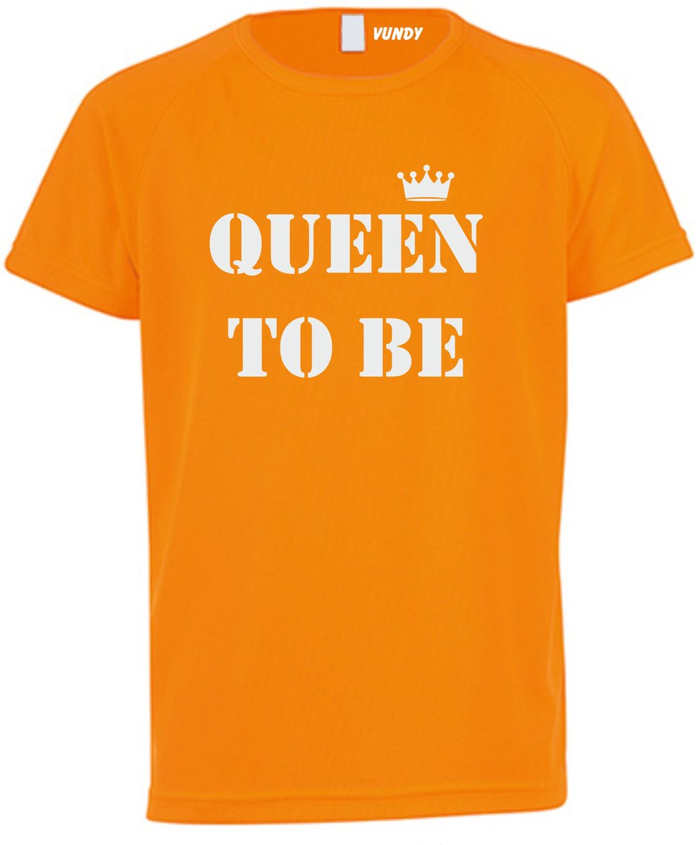 T-shirt kinderen Queen to be | koningsdag kinderen | oranje t-shirt | Oranje | maat 92